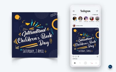 International Childrens Book Day  Social Media Post Design Template-04