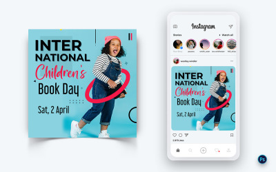 Modello di progettazione post sui social media per la Giornata internazionale del libro per bambini-18