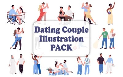 Ensemble d&amp;#39;illustrations de couples de rencontres