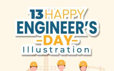 13 Gelukkige Ingenieursdag Illustratie