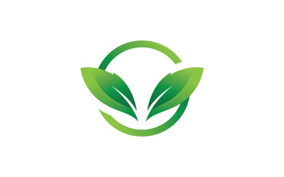Green Leaf Nature Vector Logo Design Mall V17