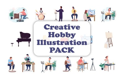 Kreativa hobbyillustrationspaket