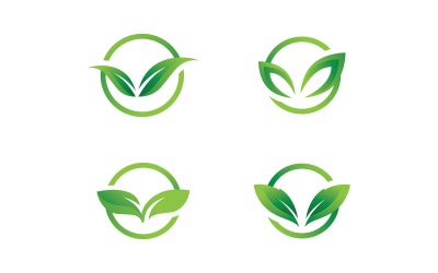 Green Leaf Nature Vector Logo Design Template V28