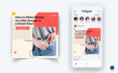 Modelo de Design de Publicação de Mídia Social de Ganhos de Dinheiro Online-05