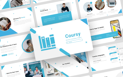 Coursy - Onderwijsschool Sjablonen PowerPoint presentatie