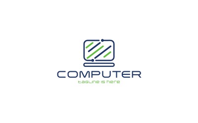Modèle de logo informatique et réseau V4