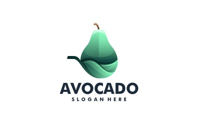 Avokado Gradient Färg Logo Design