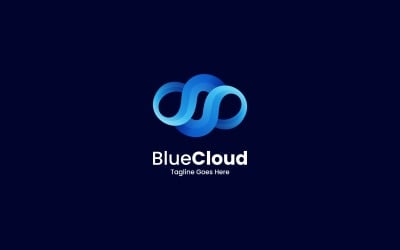 Blue Cloud Gradient Logo Style
