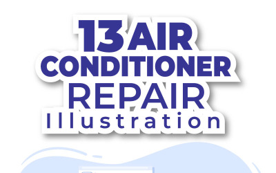 13 Illustrazione di riparazione o installazione del condizionatore d&amp;#39;aria