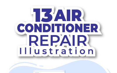 13 Illustrazione di riparazione o installazione del condizionatore d&amp;#39;aria