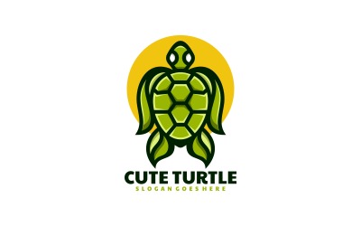 Leuke Schildpad Mascotte Logo Sjabloon