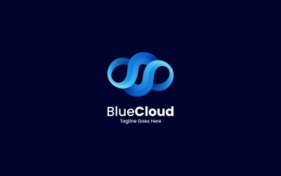 Logostijl met blauwe wolkgradiënt