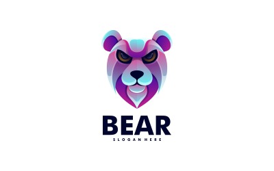 медведь градиент красочный дизайн логотипа