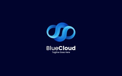 Стиль логотипа с градиентом синего облака