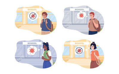 Gå tillbaka till skolan Illustration Set