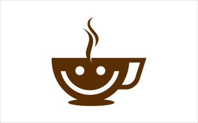 glimlach koffie vector logo sjabloon