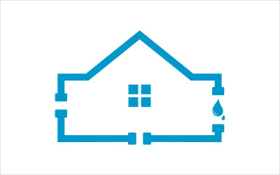 home plumbing service vector logo template