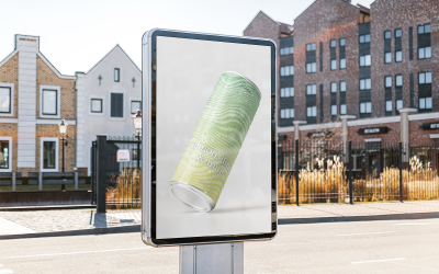 Mockup del prodotto della scheda pubblicitaria