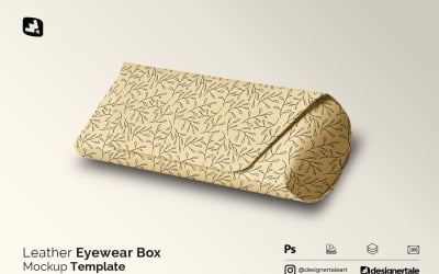 Mockup di scatola per occhiali in pelle
