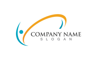 Modèle de conception de logo vectoriel de logo de personnes de succès V7