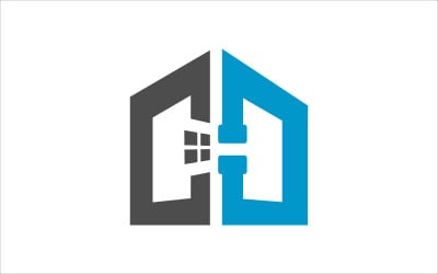Modèle de logo vectoriel de service de plomberie à domicile CD