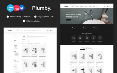 Plumby - Instalatérství, Obchod s koupelnovými doplňky Šablona Opencart