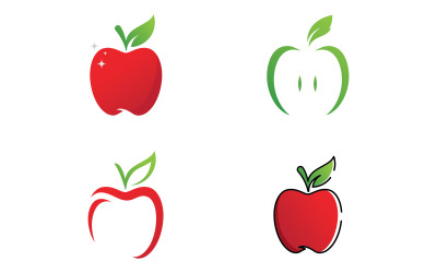 Apple vers fruit logo Vector Logo ontwerpsjabloon V10
