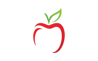 Apple vers fruit logo Vector Logo ontwerpsjabloon V4