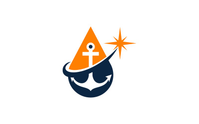 Denizcilik Çözümleri logo tasarım şablonu vektörü