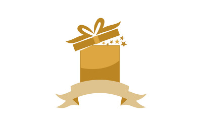 Design-Vorlagenvektor für Geschenkbox-Band mit leerem Logo