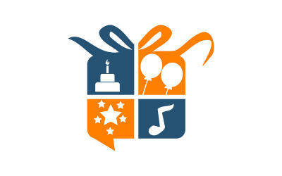 Entwurfsvorlage für das Geschenkbox-Band-Logo