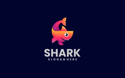 Gradientowe logo w kolorze rekina