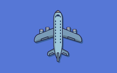 Isometric plane illustrated in vector