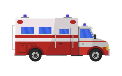 Krankenwagen illustriert und in Vektor gefärbt