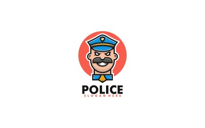 Logo de dessin animé de mascotte de police