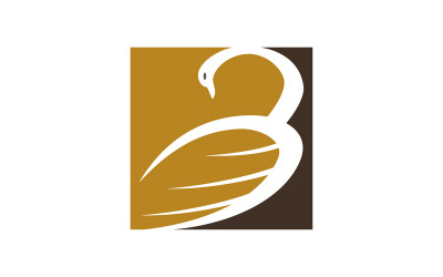 Modèle de conception de logo de cygne oiseau animal vecteur
