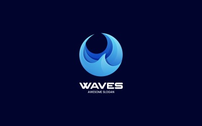 Plantilla de logotipo de degradado de color de ondas