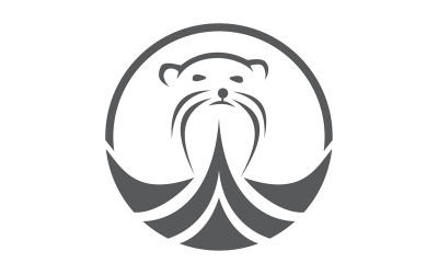 rozmár állat logo design sablon vektor