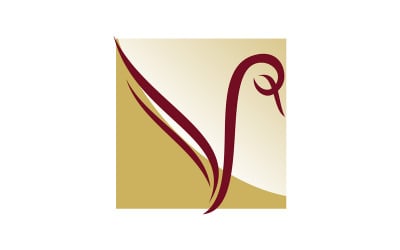 Swan bird animal logo design template