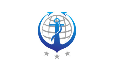 Vecteur de modèle de conception de logo Globe d&amp;#39;ancrage