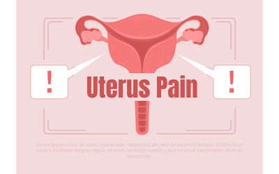 Modello di banner per il dolore dell&amp;#39;utero