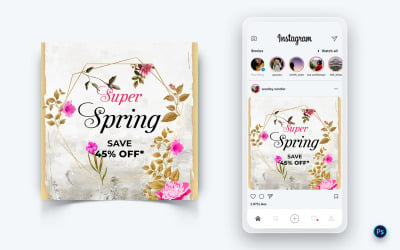 Modelo de design de postagem de mídia social da temporada de primavera-11