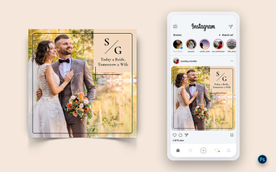 Düğün Davetiyesi Sosyal Medya Post Tasarım Şablonu-01