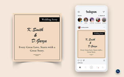 Esküvői Meghívó Social Media Post Design Template-09