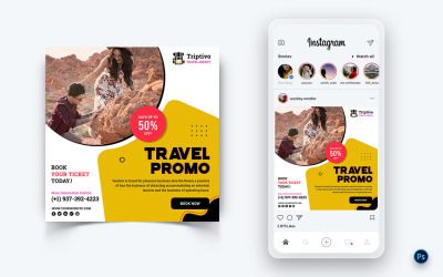 Modèle de conception de publication sur les médias sociaux de voyage et de voyage-05