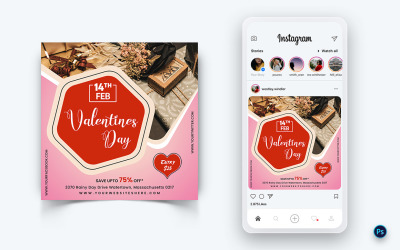 Modèle de conception de publication sur les médias sociaux pour la fête de la Saint-Valentin-07