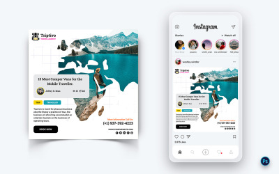 Modèle de conception de publication sur les réseaux sociaux de voyage et de voyage-15