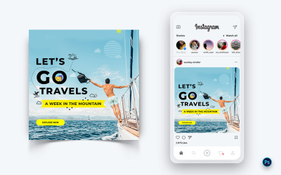 Modèle de conception de publication sur les réseaux sociaux Travel Explorer et Tour-17