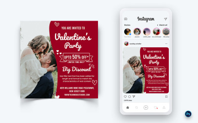 Modello di post sui social media per la festa di San Valentino-11