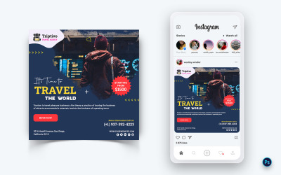 Modello di progettazione di post sui social media per viaggi e viaggi-08